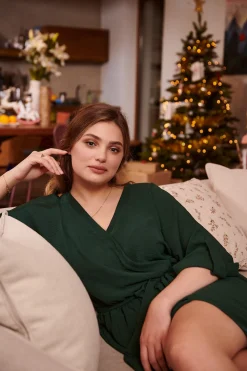 Długa sukienka z wiązaniem Emerald Dream
