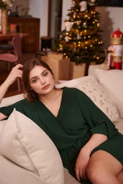 Długa sukienka z wiązaniem Emerald Dream