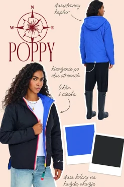 Kurtka dwustronna z kapturem Poppy Mismatched