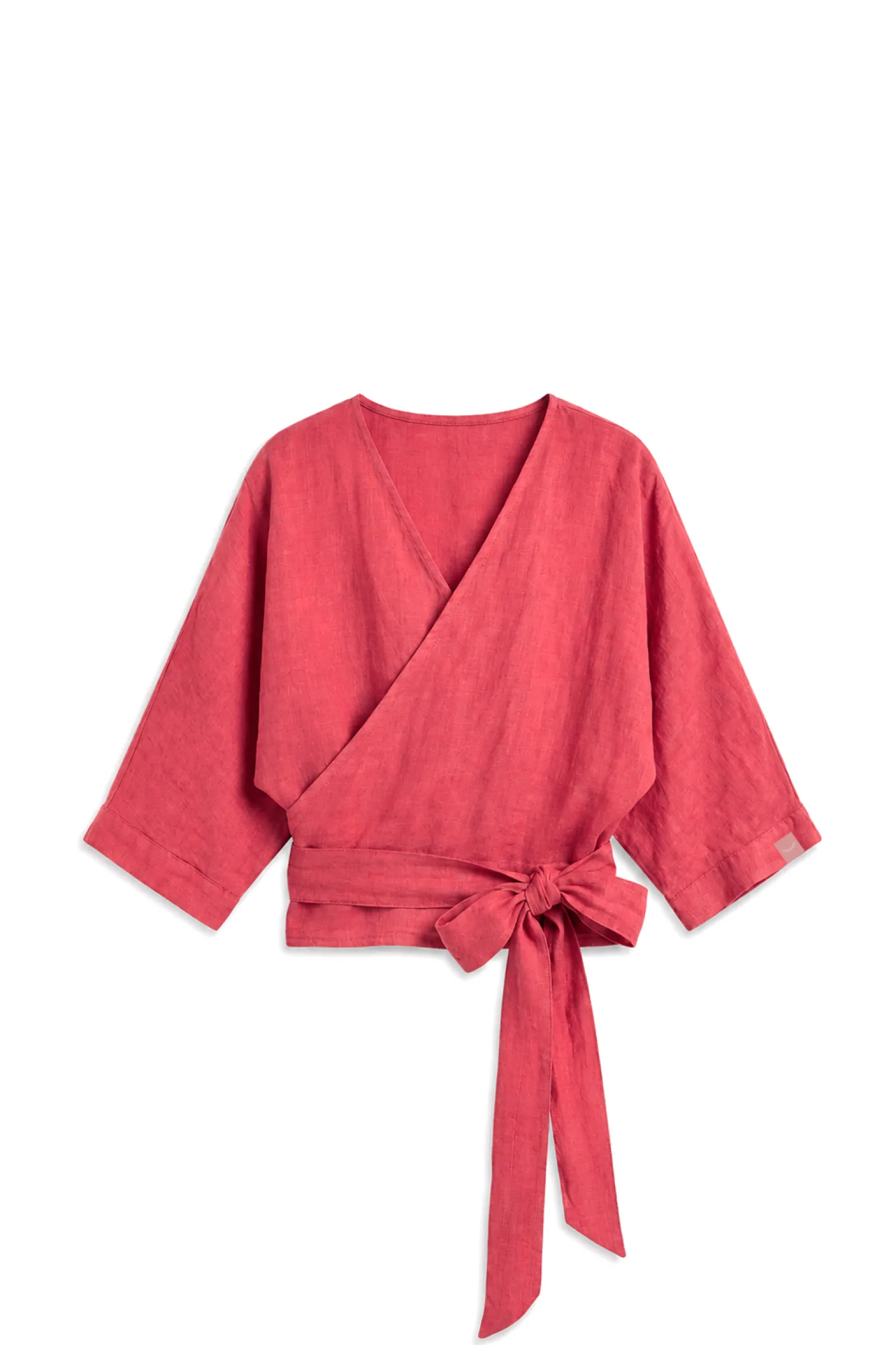 Lniana bluzka wiązana Tied In Rose