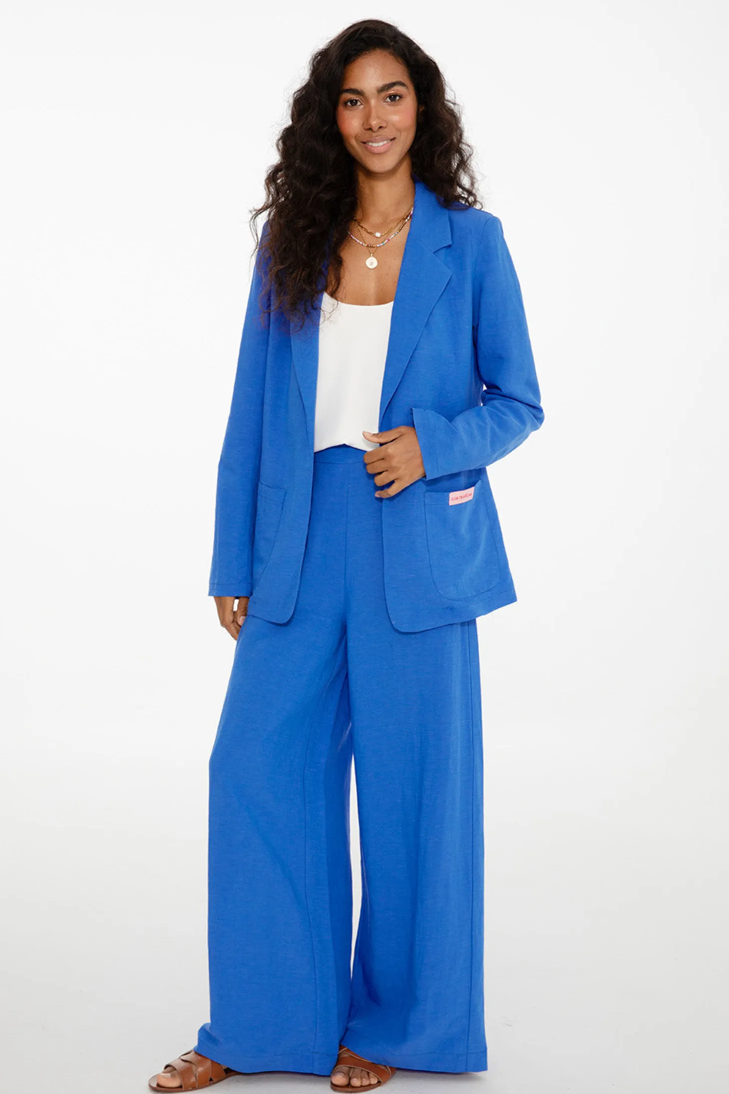 Marynarka z lnem Blue Margarita