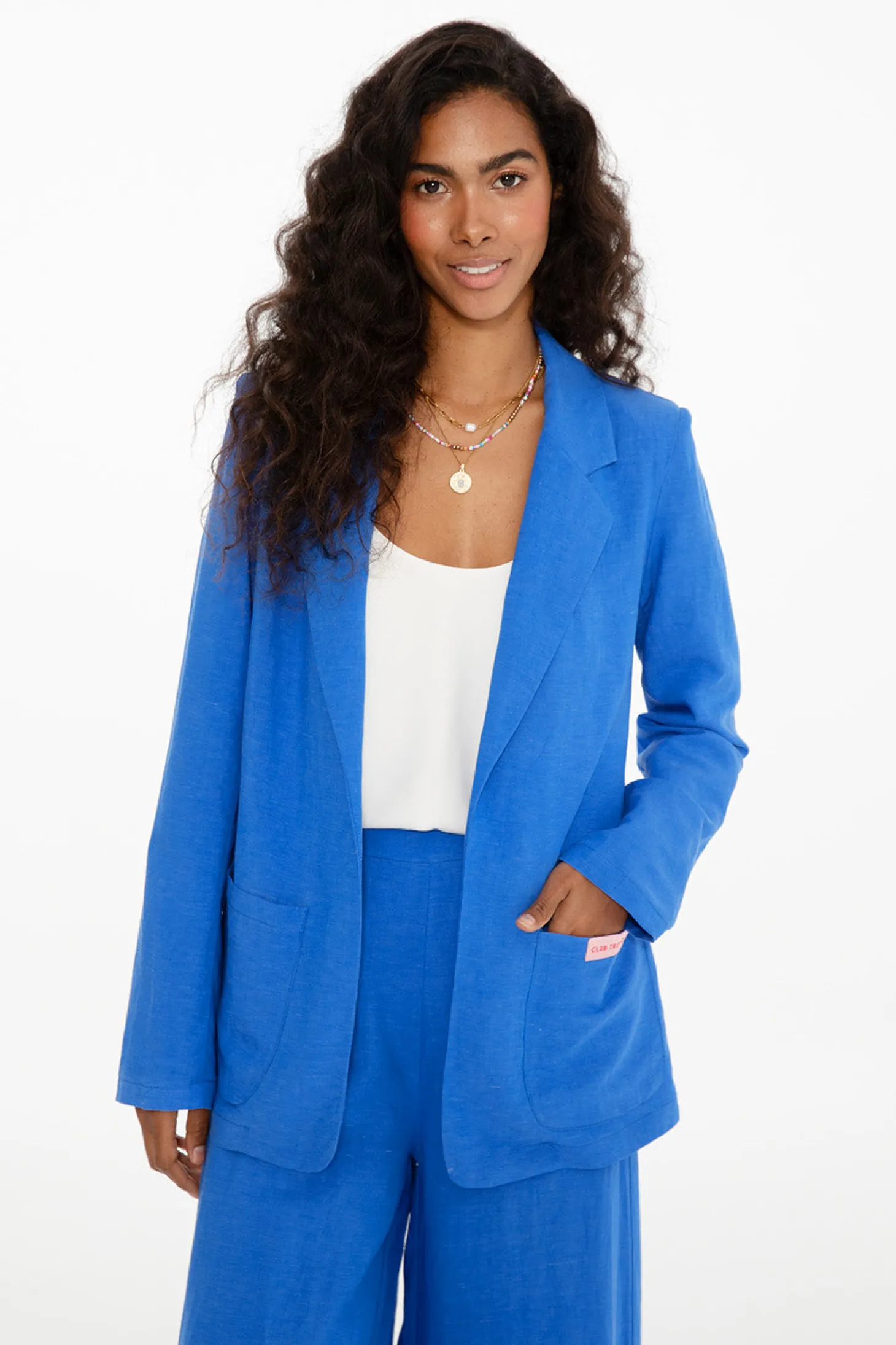 Marynarka z lnem Blue Margarita