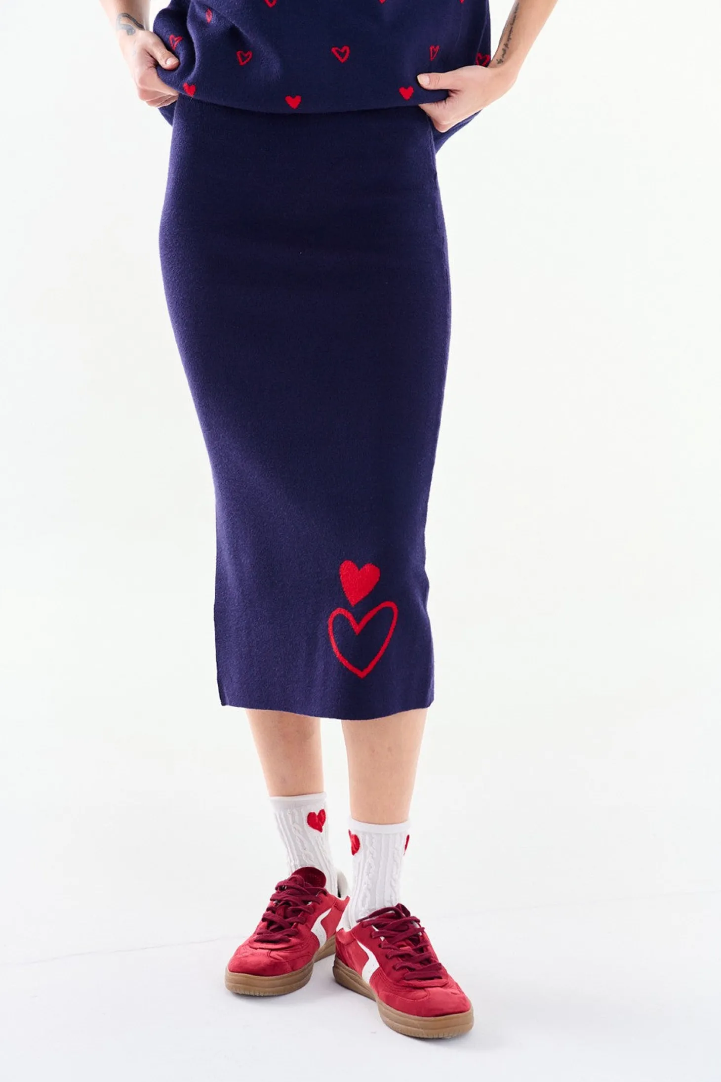 Spódnica dzianinowa Double Heart