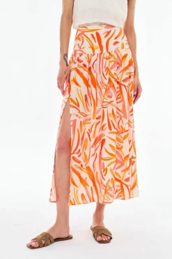 Spódnica midi Burning Petals