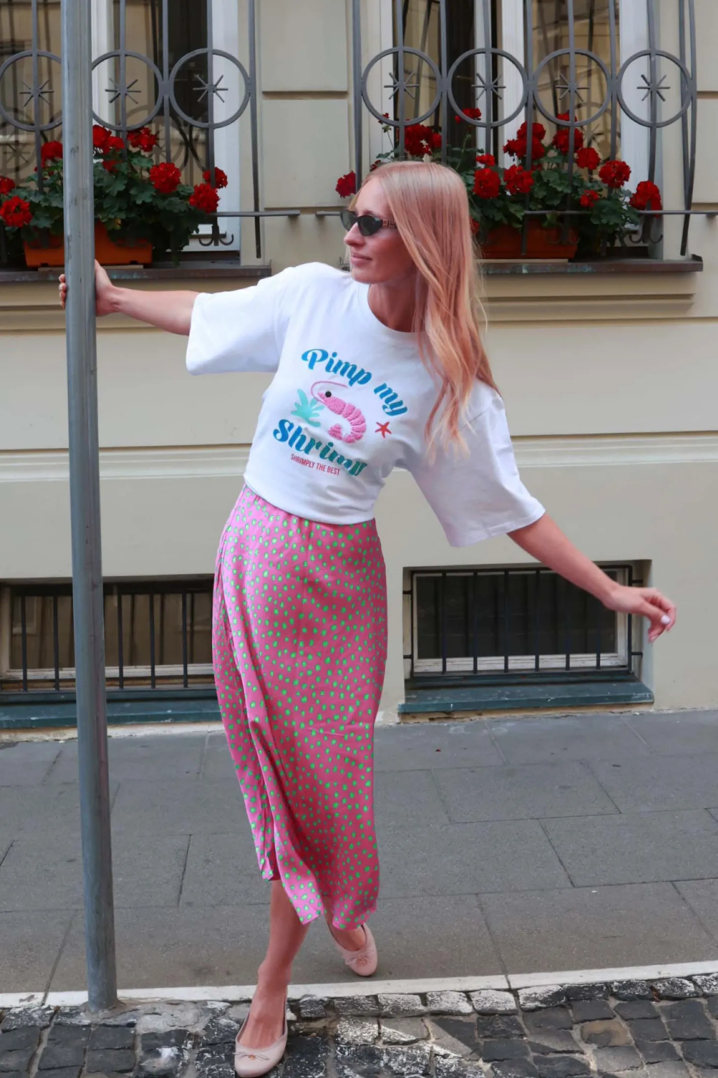 Spódnica midi Thunder Pink