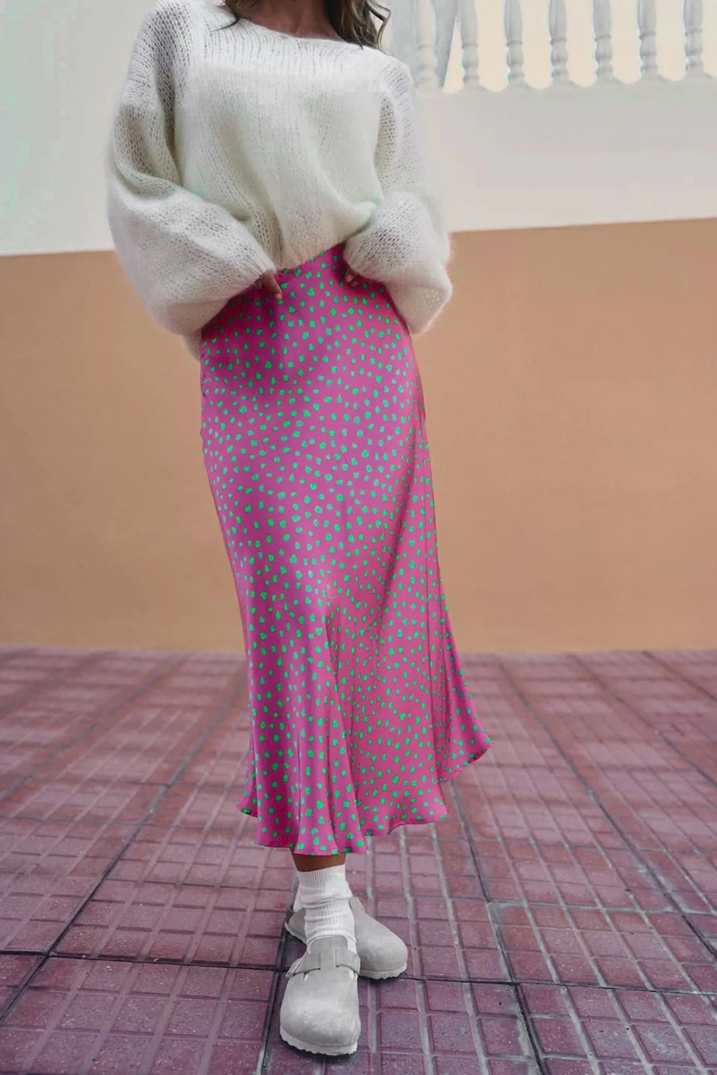 Spódnica midi Thunder Pink