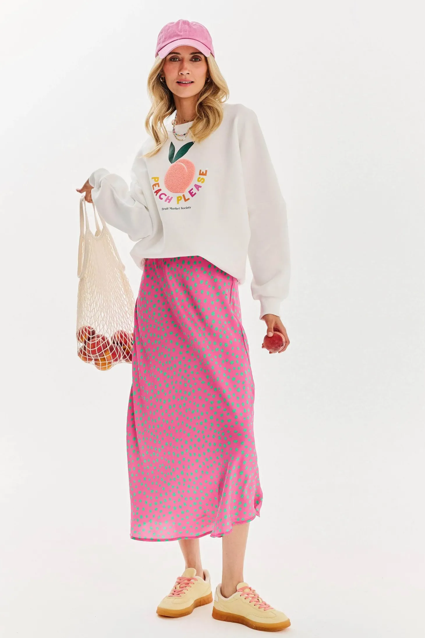 Spódnica midi Thunder Pink