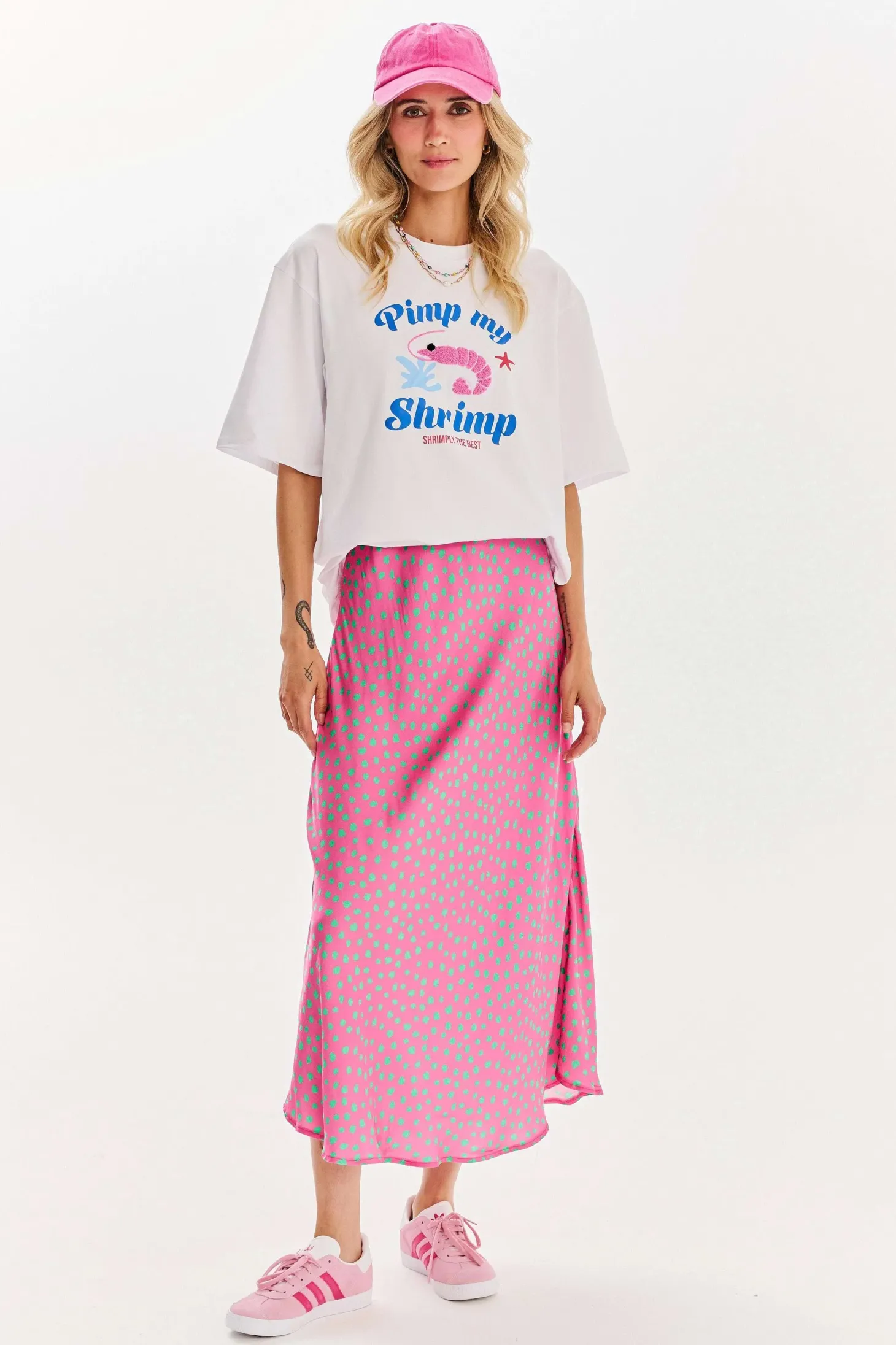 Spódnica midi Thunder Pink