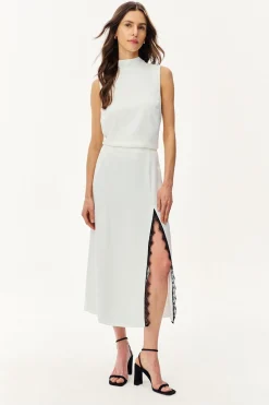 Spódnica midi z koronką Mystic Blush