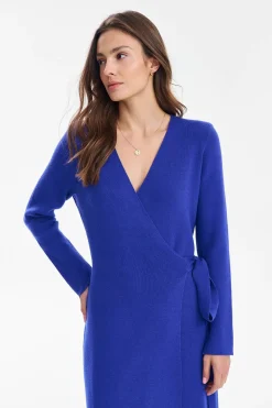 Sukienka dzianinowa midi London Blue