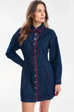 Sukienka jeansowa mini Swinging Stitch