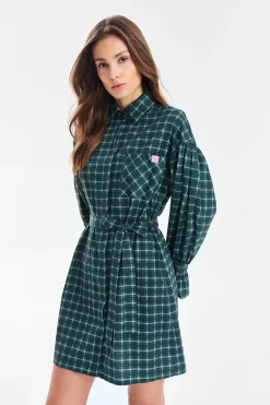 Sukienka koszulowa mini Tartan Rebel