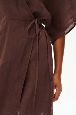 Sukienka lniana mini Marron