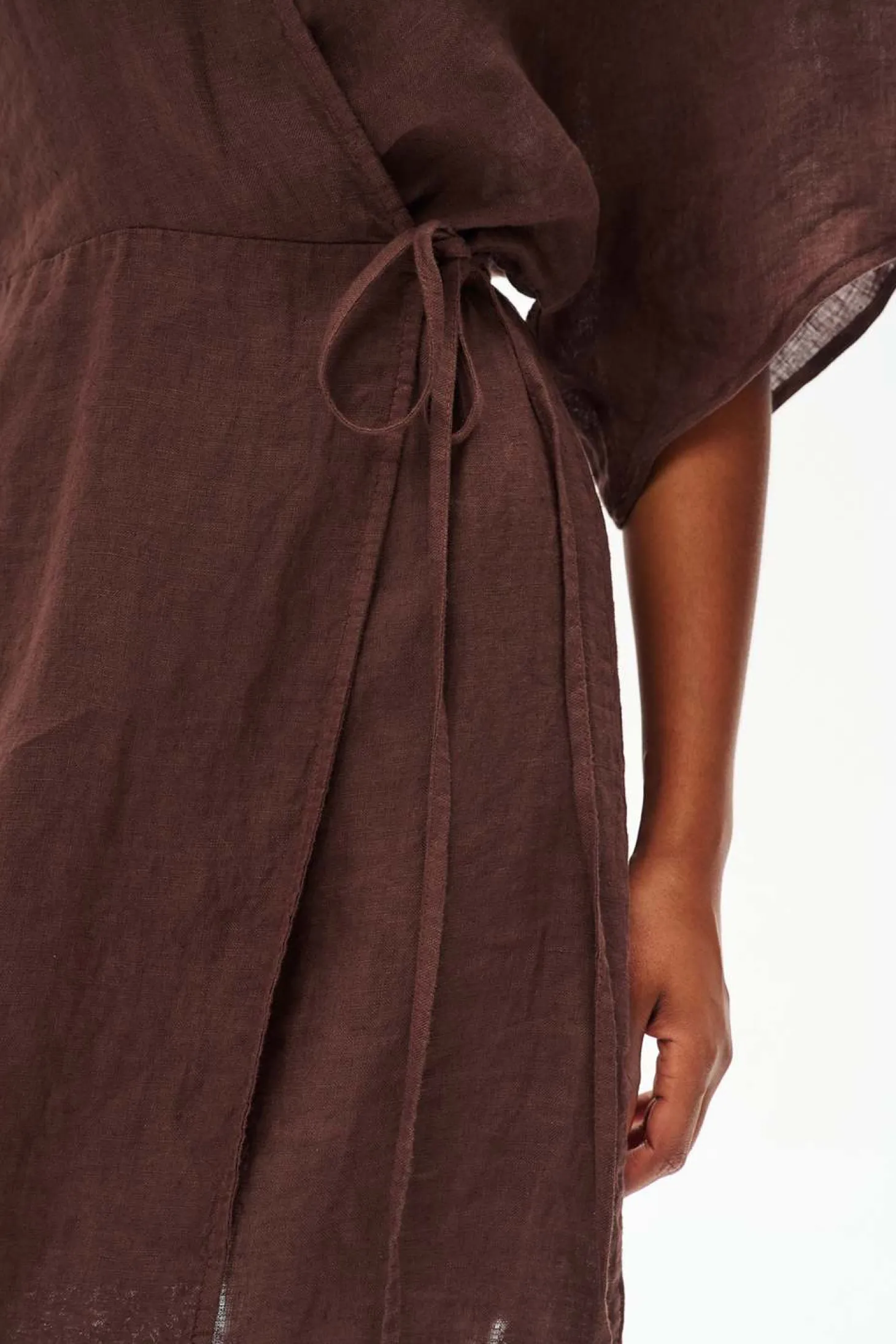 Sukienka lniana mini Marron