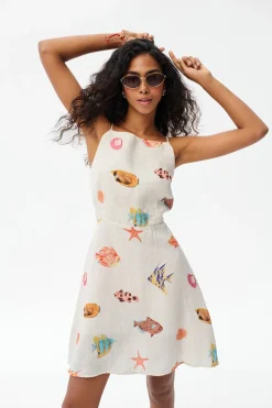 Sukienka lniana mini Something Fishy