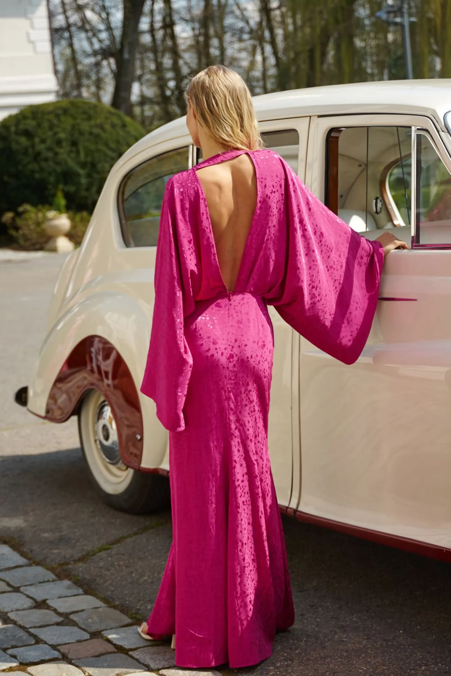 Sukienka maxi Blooming Fuchsia