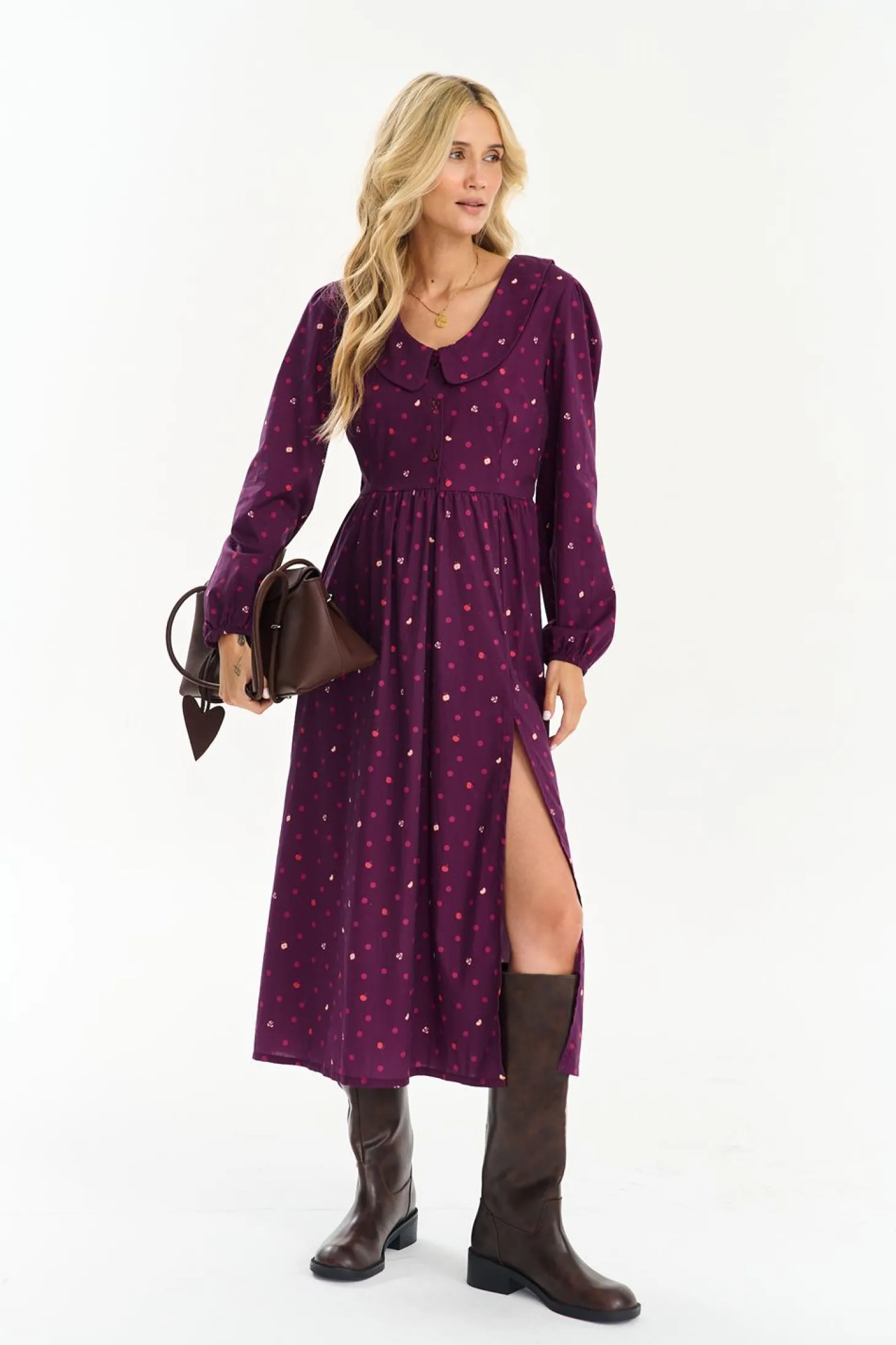 Sukienka midi Plum Funghetti