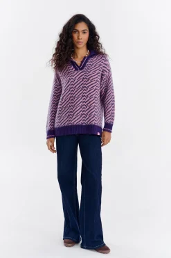 Sweter polo z moherem Touch of Mood
