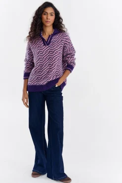 Sweter polo z moherem Touch of Mood