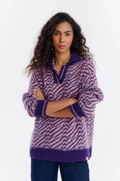 Sweter polo z moherem Touch of Mood
