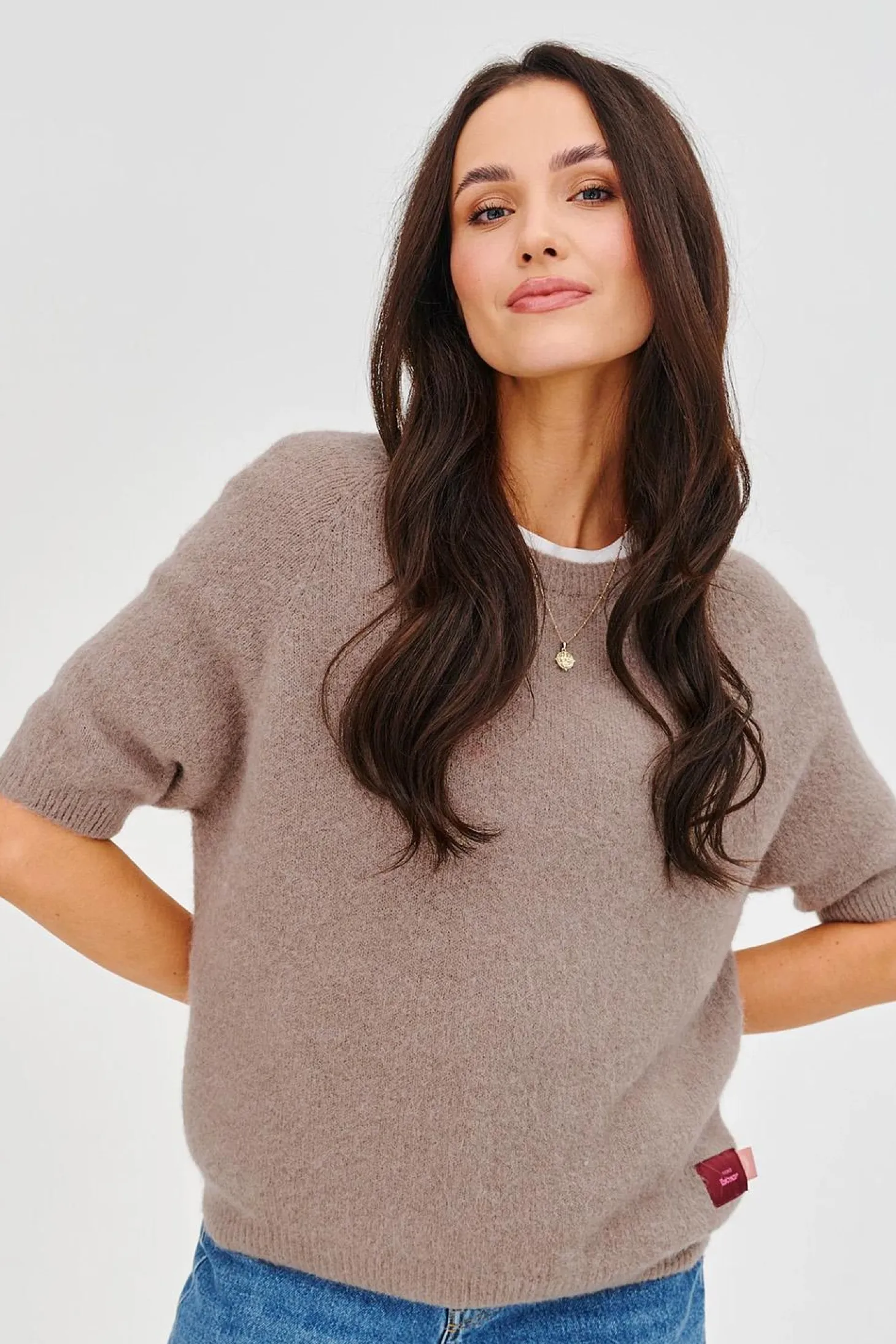 Sweter z krótkim rękawem Soft Cappuccino