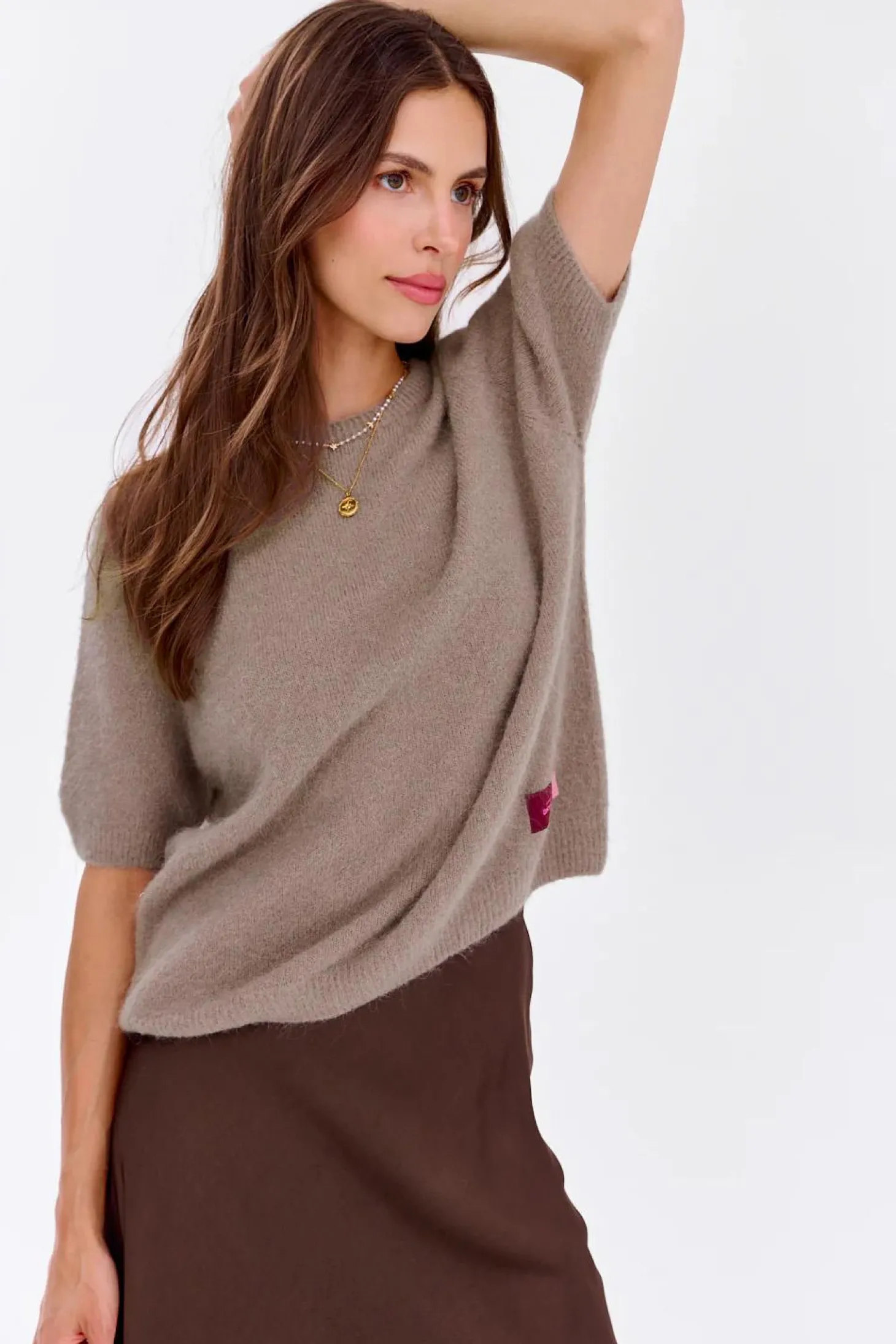 Sweter z krótkim rękawem Soft Cappuccino