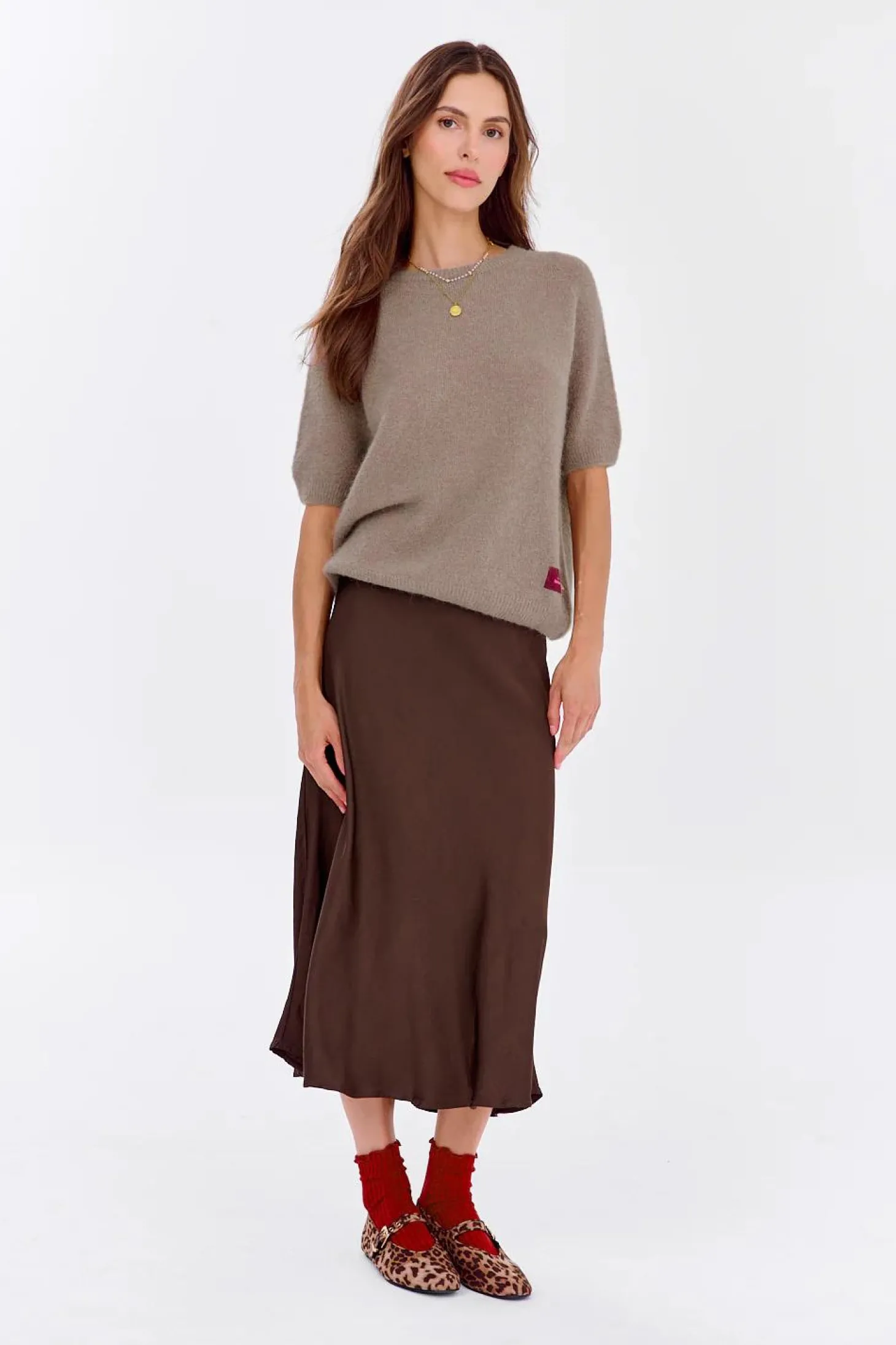Sweter z krótkim rękawem Soft Cappuccino