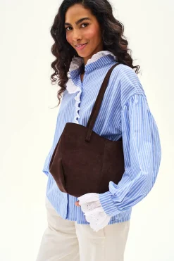 Torebka skórzana typu shopper Chocolate Glow